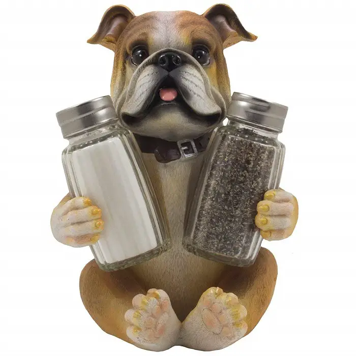 An Bulldog Salt & Pepper Shaker Set Statuette