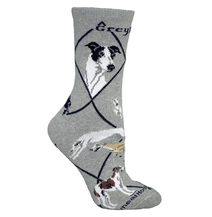 women's sock with Greyhound pattern