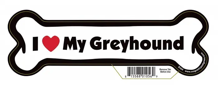 Bone shaped magnet with - I love my Greyhound
