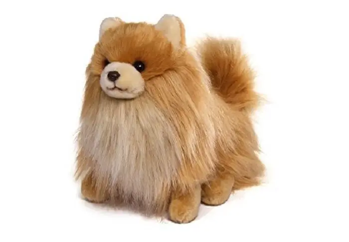 Pomeranian plush stuffed toy with long fur