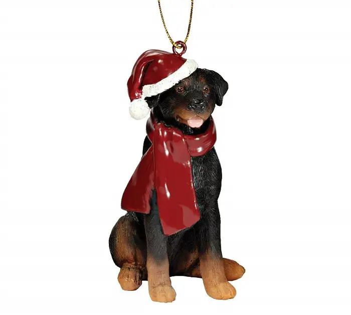 A Rottweiler christmas ornament