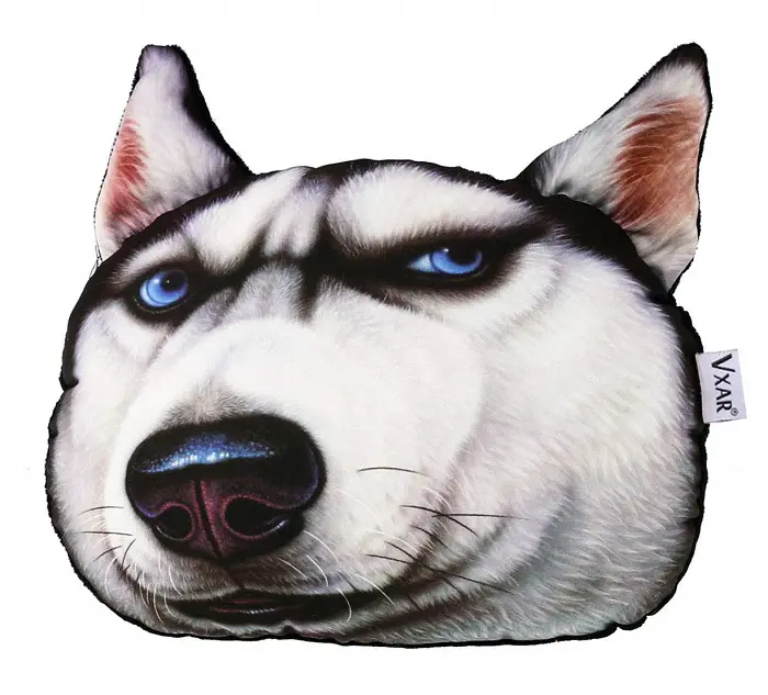 face of a Siberian Husky pillow