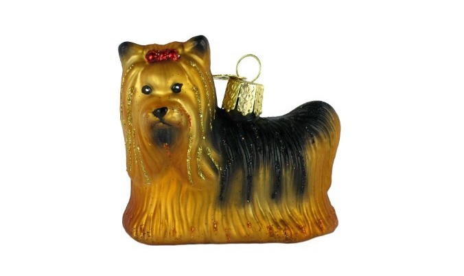 A Yorkshire Terrier ornament for christmas tree