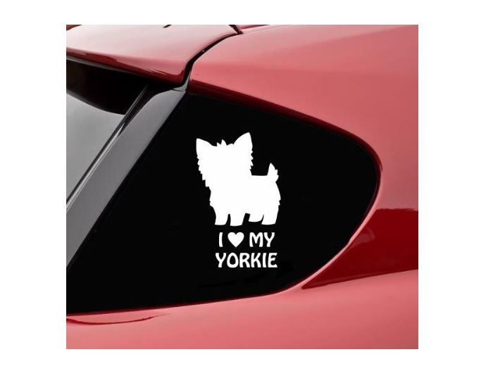 A Yorkshire Terrier decal sticker
