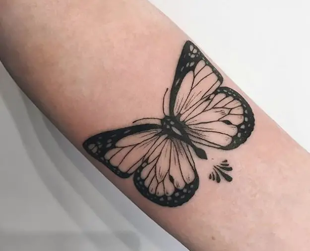 Outline of Butterfly tattoo on wrist