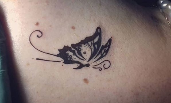 Outline of butterfly tattoo