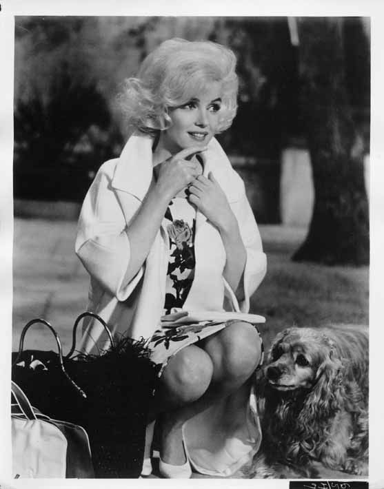 Marilyn Monroe in the garden with her Cocker Spaniel