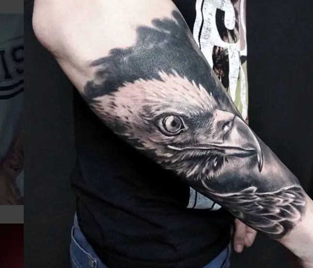 3D sideview face of an Eagle Tattoo