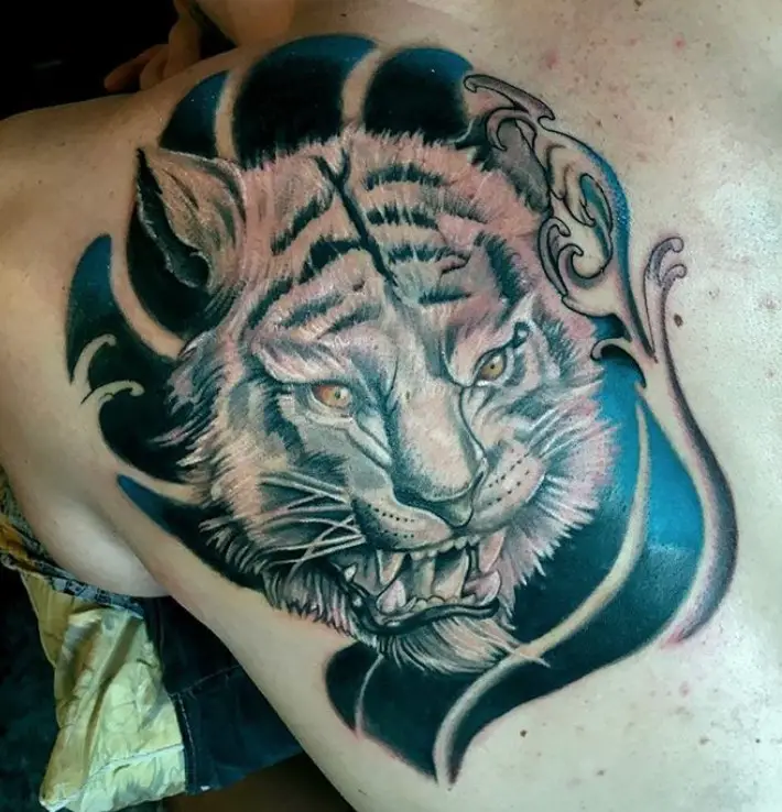 Monster Tiger Tattoo on the back