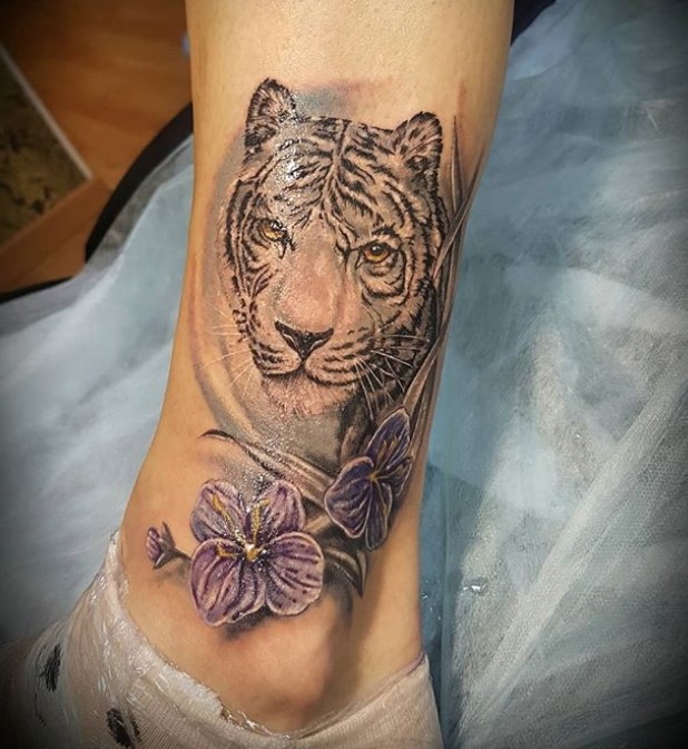 Buy Tiger Mandala Flowers Temporary Tattoo Fake Sticker Womens Online in  India  Etsy