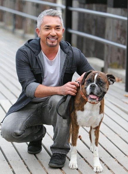 Cesar Millan with his Boxer Dog