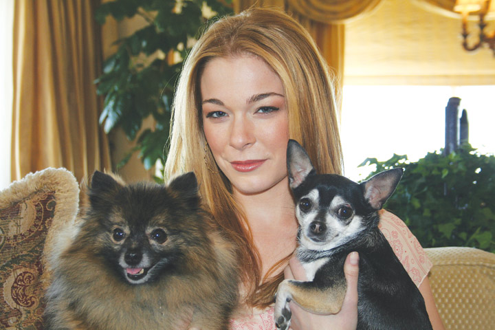Leann Rimes with her two Chihuahuas