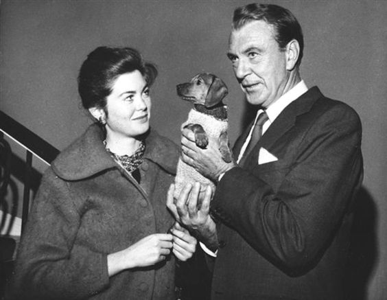 Gary Cooper with his dachshund dog