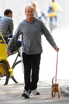 Kelsey Grammer with his dachshund dog