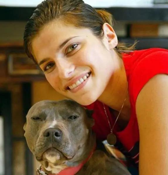 Lake Bell with her Pit Bull