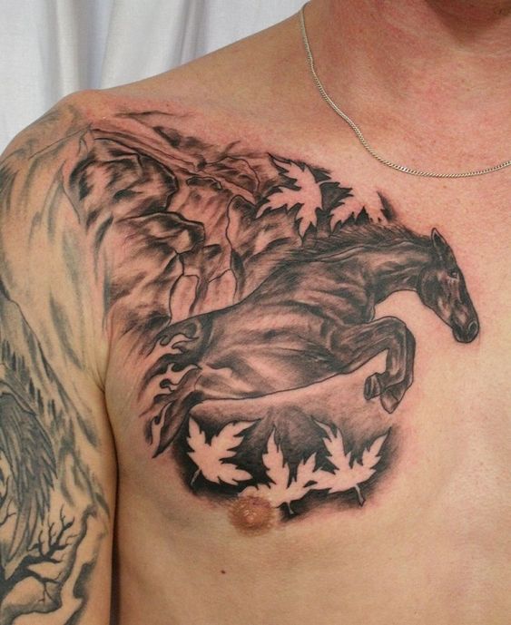 Shoulder Horse tattoo women at theYoucom