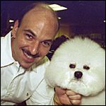 picture of Bichon Frise with a person