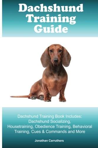 book cover with a photo of a Dachshund sitting in an isolated white background and a titled as 