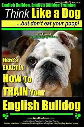 Book cover with a face of an English Bulldog photo and titled as 