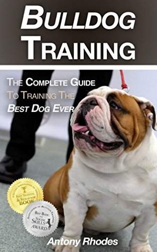 Book cover with the photo of an English Bulldog sitting on the floor and titled as 