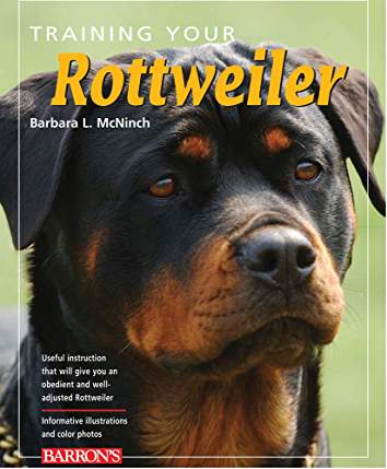 face of a Rottweiler and with title - Training Your Rottweiler (Training Your Dog Series)