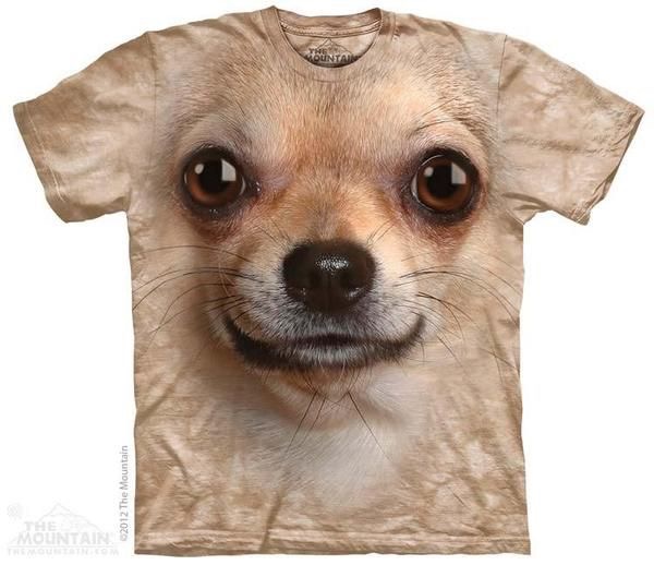 a t-shirt with a chihuahua's face