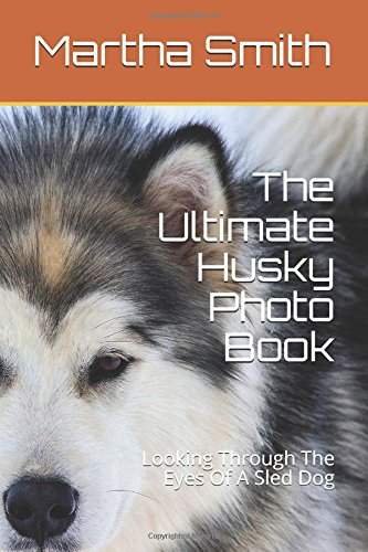 Book cover with the half face of a Siberian Husky with title