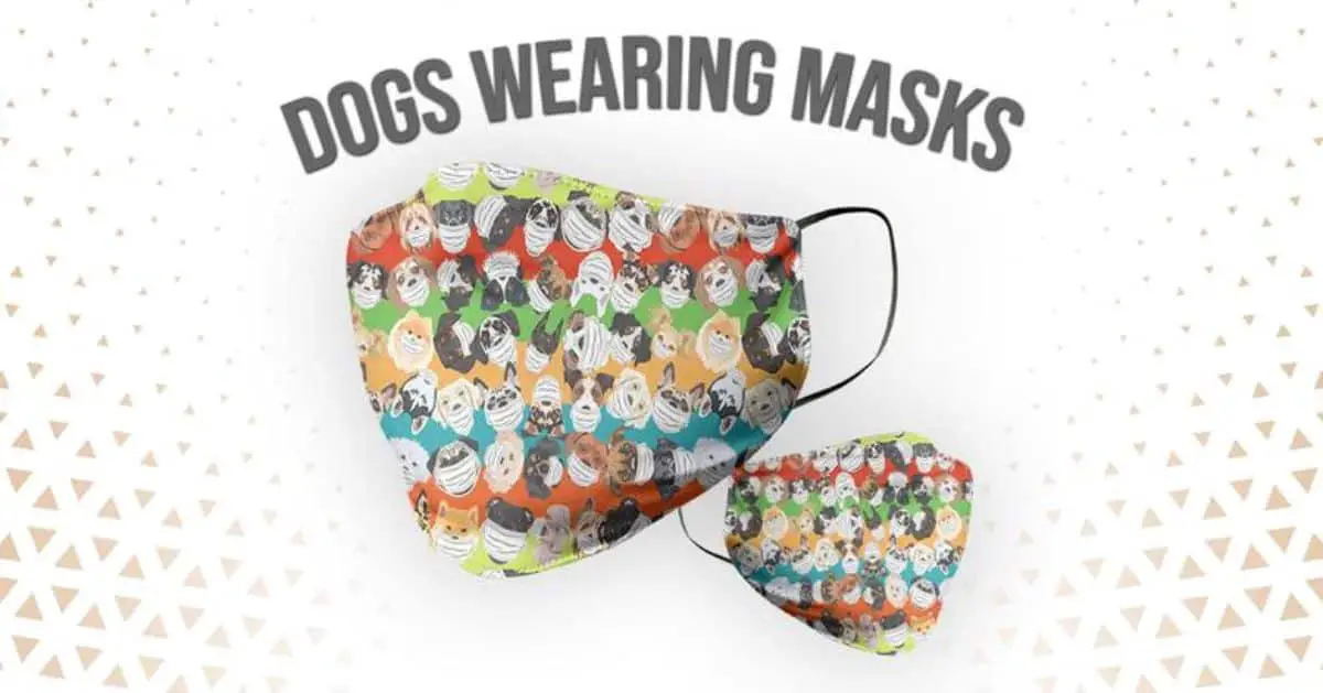 dog wearing facemask printed facemask 