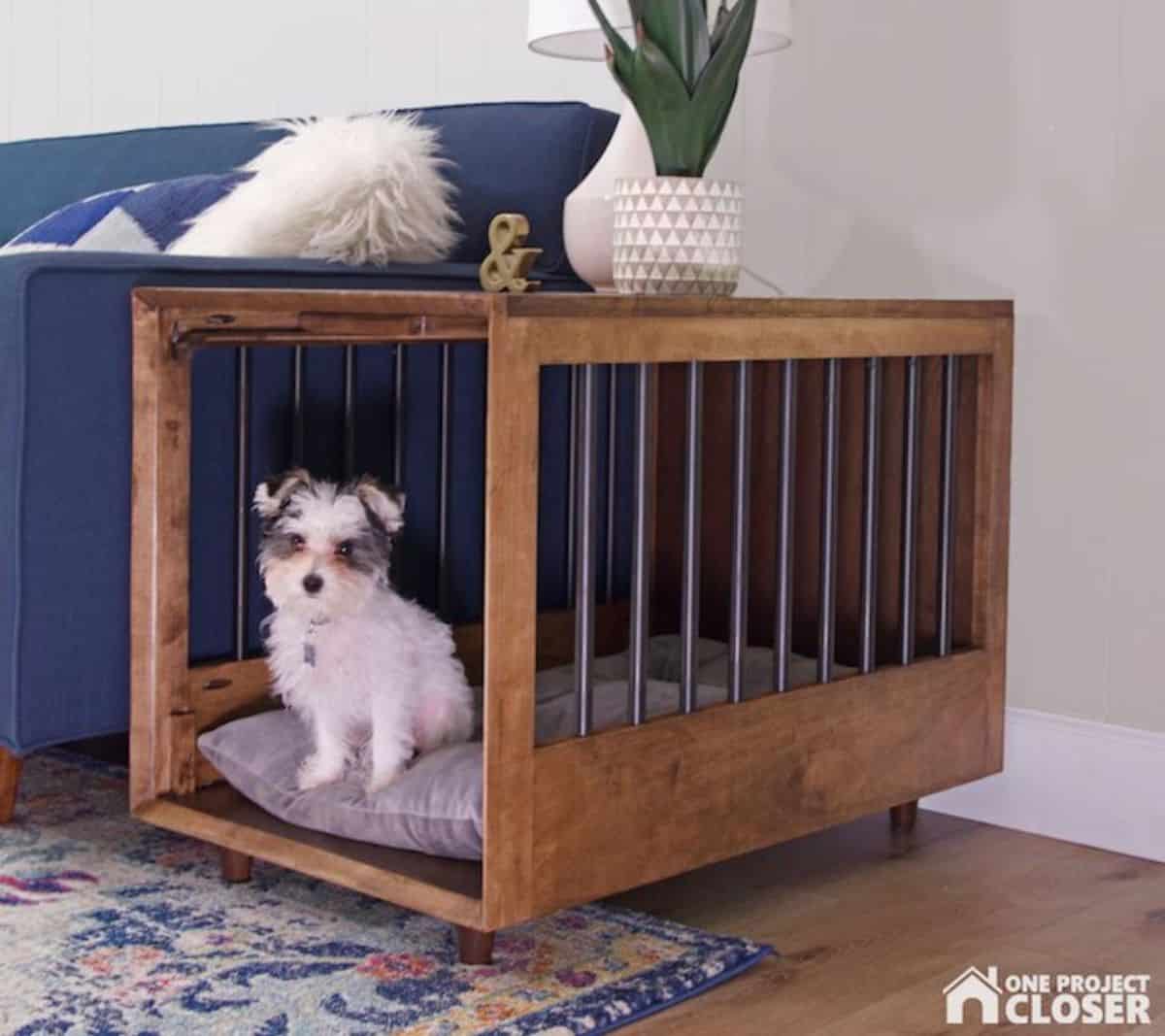 DIY end table dog crate