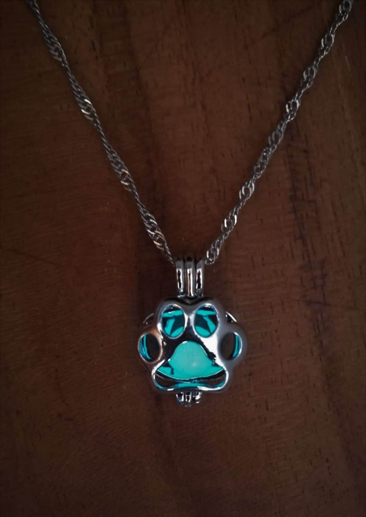 glow in the dark paw necklace 