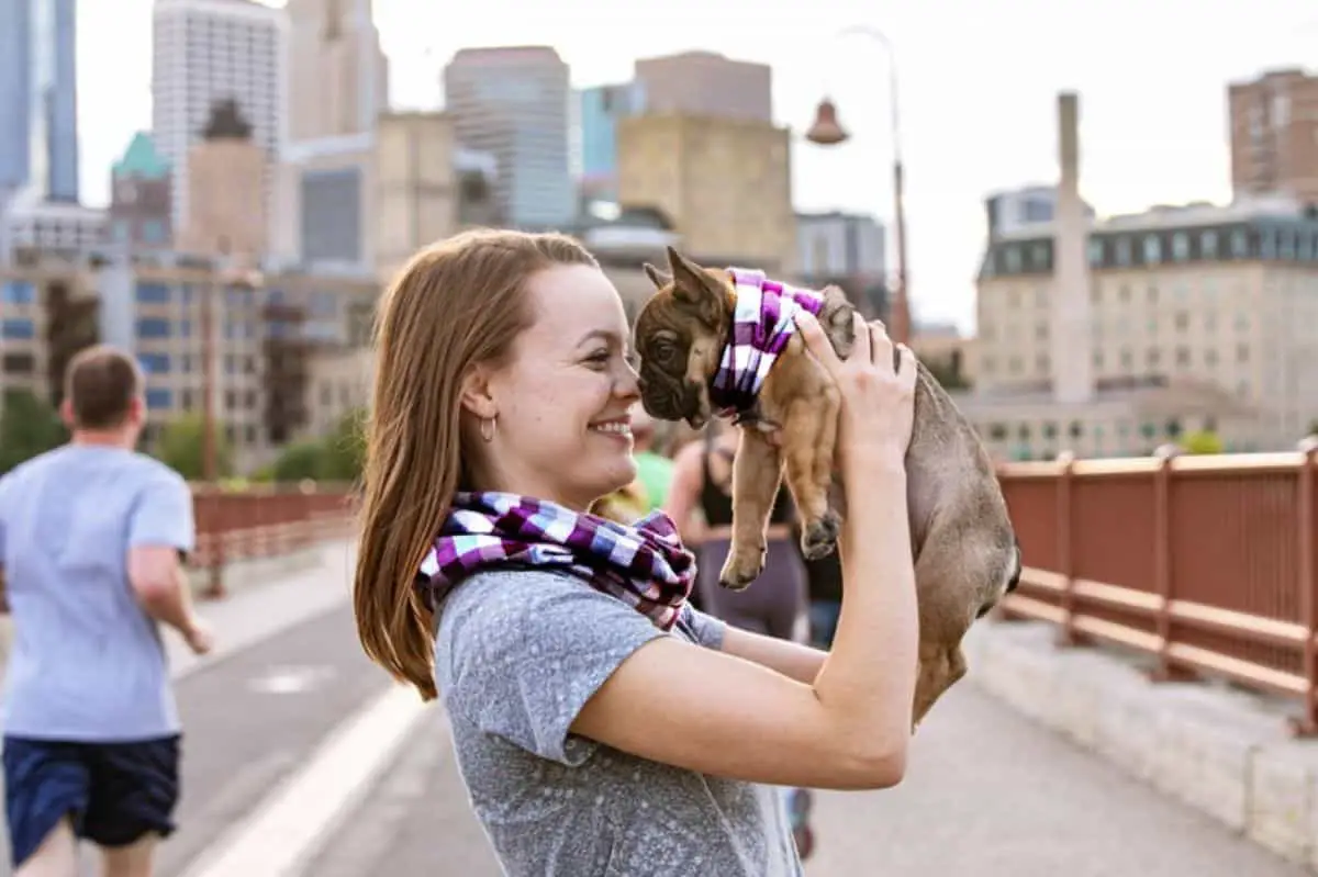 matchy scarf for dog and dog owner 