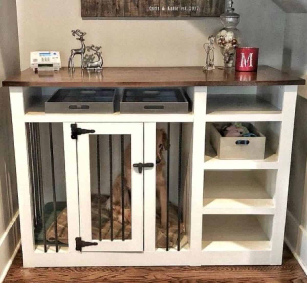 dog crate with organizers