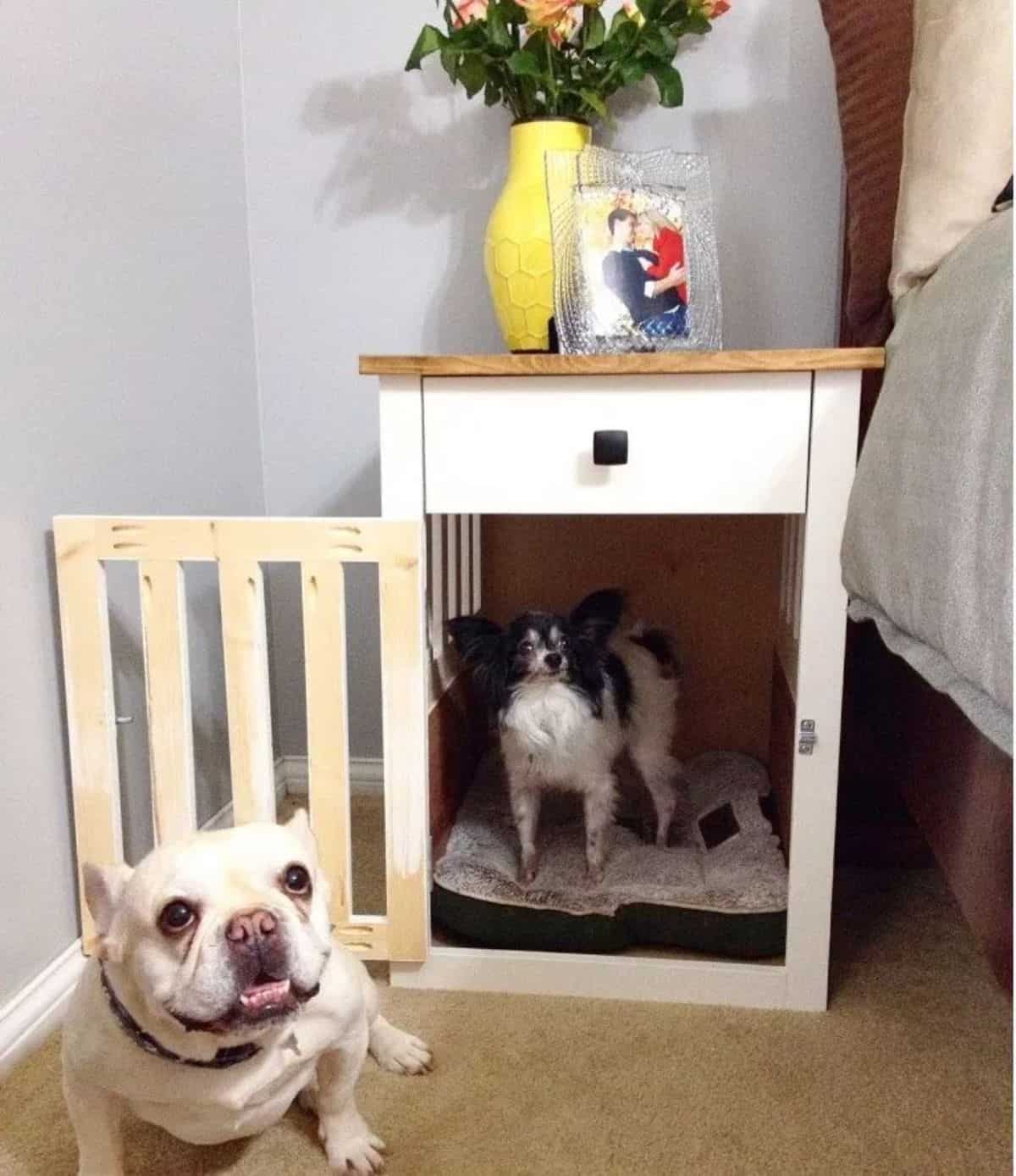 DIY nedside dog crate table