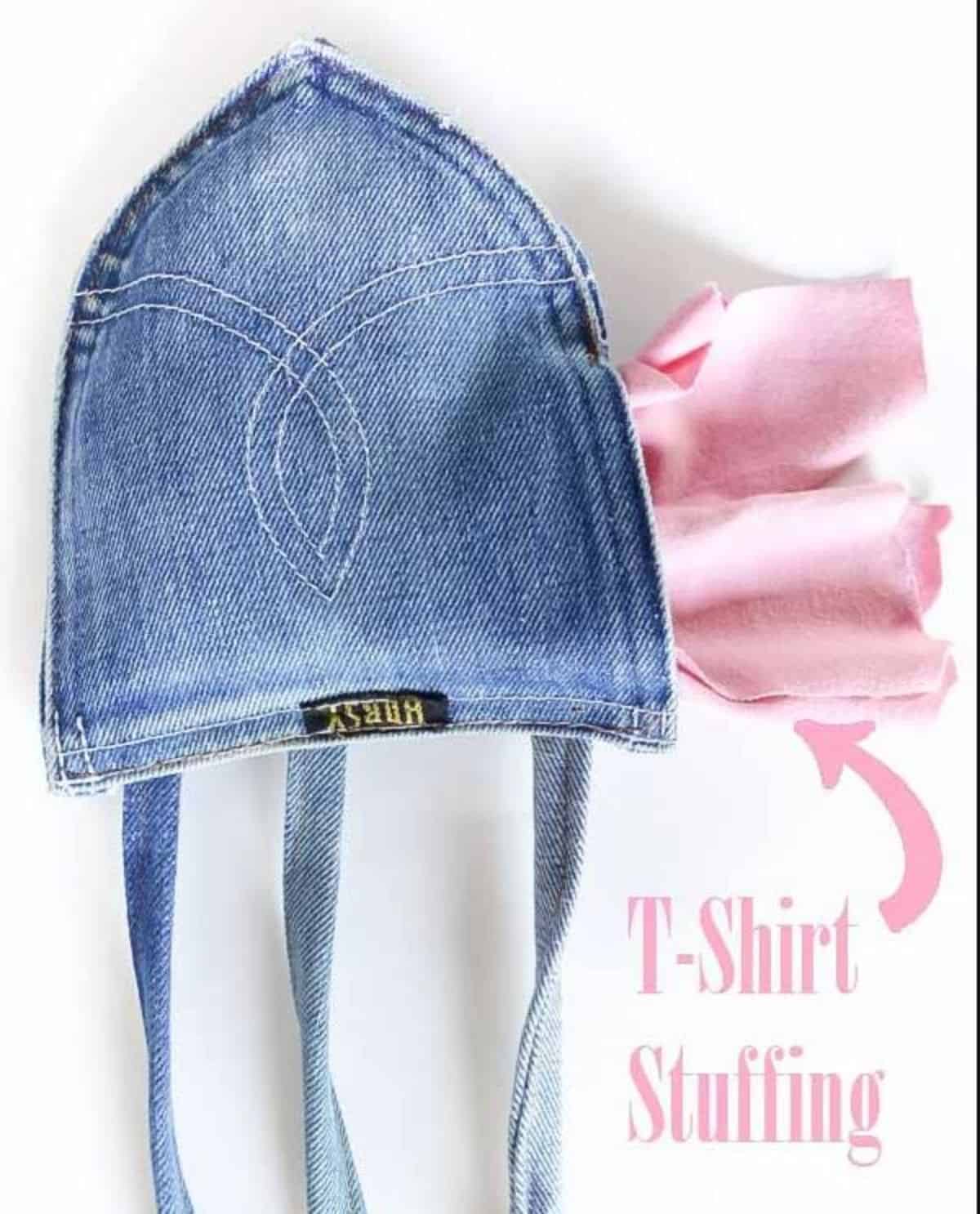 DIY denim octopus dog toy