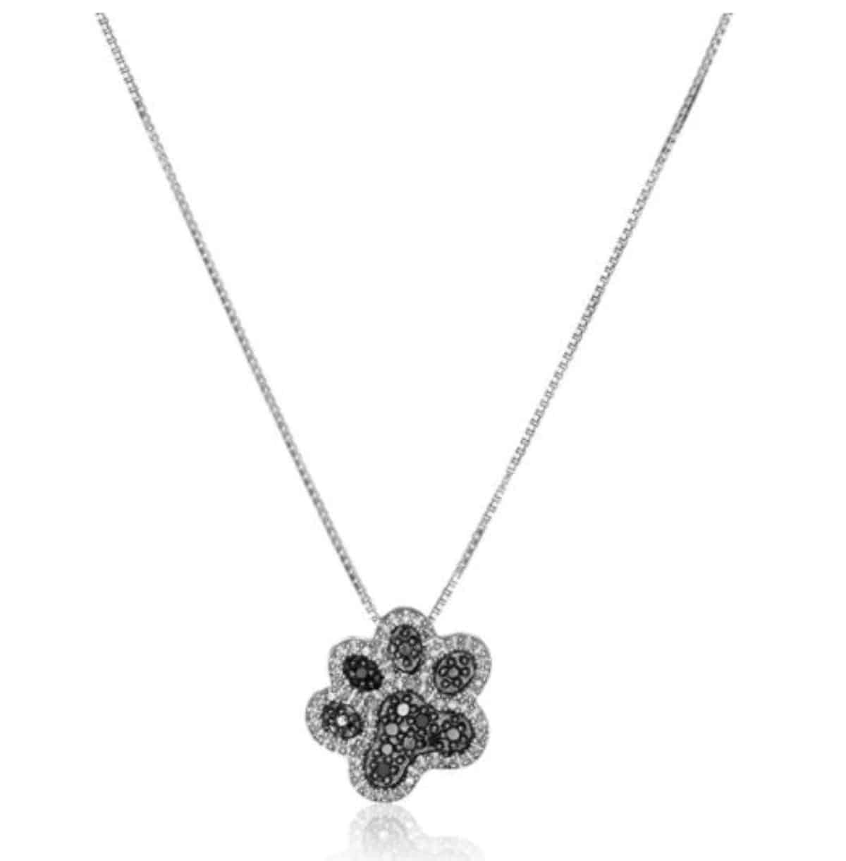 sterling silver paw necklace