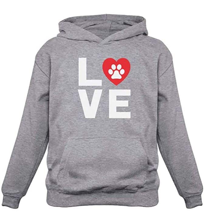 comfy paw print love hoodie 